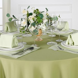 Sıcak satış kabul özelleştirilmiş tasarımlar büyük olaylar çim yeşil restoran düğün parti için yuvarlak Polyester masa örtüsü - Product Image 4