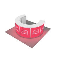 Table d'exposition pliante modulaire Reusabé modulaire en aluminium incurvé sans cadre avec éclairage LED