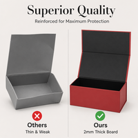 Boîte de style pliable de qualité supérieure emballage en papier boîte pliable magnétique en carton dur noir rouge personnalisée