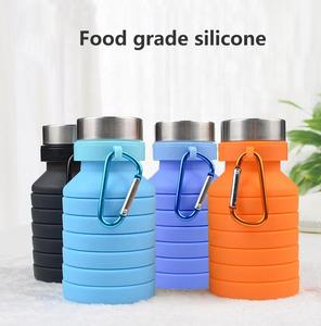 Bouteille d'eau pliable portable en silicone de 500ml de qualité alimentaire facile à transporter avec couvercle pour usage extérieur - Product Image 4
