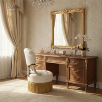 Trône de vanité impérial EKAR Regency |   Chaise de chambre à coucher capitonnée de style anglais de luxe |   Sièges personnalisés haut de gamme