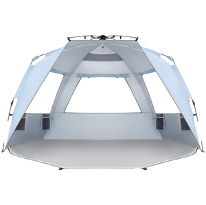 Tente de plage automatique Oxford pour 3-4 personnes, abri solaire UPF 50+, auvent de camping coupe-vent avec sac de transport pour utilisation en extérieur - Product Image 1