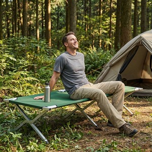 <span class=keywords><strong>Lit</strong></span> <span class=keywords><strong>de</strong></span> camping <span class=keywords><strong>pliable</strong></span> <span class=keywords><strong>de</strong></span> luxe individuel en aluminium Oxford 600D personnalisé, léger et portable, pour l'extérieur, le jardin et les voyages, avec sac <span class=keywords><strong>de</strong></span> transport - Product Image 6