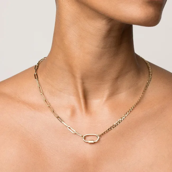 INS fashion chic minimal personalized large paperclip curb link chain jewelry necklace stainless steel