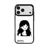 Coque de téléphone AG Feeling Black Edge avec motif de cheveux ondulés pour iPhone 17, 17 Pro Max, 16 Pro, 15, 15 Pro Max – Coque magnétique