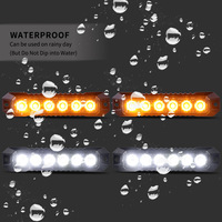 Luces Estroboscópicas de Montaje Superficial Raryloy Nuevas en Ámbar y Blanco para Camiones, Autos y Vehículos, Mini Luz Intermitente para Parrilla, Ultra Delgada, Impermeable IP65, 12V