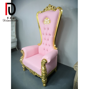 Chaises de trône en or du roi Offre Spéciale Chaise de mariage royale de luxe en tissu rouge Hôtels Salle à manger Événements en plein air Banquets - Product Image 6