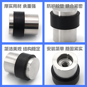 Tope de puerta de goma Xin Xiong Jia, acero inoxidable 304, montaje en pared, anticolisión, para dormitorio u oficina - Product Image 4