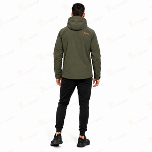 เสื้อแจ็คเก็ตสกีผู้ชาย Tiierwear สีเขียวมะกอก กันลม มีฮู้ด ซิป ปิด ทรงเข้ารูป สวมใส่สบายสำหรับฤดูหนาว กันน้ำ ระบายอากาศได้ดี สไตล์ไฮสตรีท - Product Image 4
