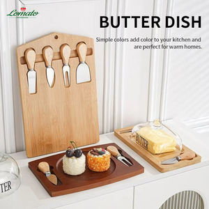 Tabla de cortar de madera en forma de corazón, plato para mantequilla, cuchillo y tenedor |   Estante de Almacenamiento Multifuncional, Duradero y Ecológico, Plato para Queso - Product Image 2