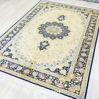 Tapis persan antique en soie 152x244cm, fait main, design turc, tapis de prière islamique, fabriqué en Chine, motif floral, résistant aux taches, antidérapant