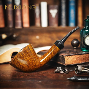 Muxiang Wooden Tobacco Pipe Handmade Solid Wood Freestyle Pipe For Men With 3Mm Filter Smoking Accessory - Product Image 1
