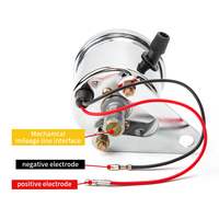 Harga grosir 140 km/jam warna krom bagian dimodifikasi Aftermarket Speedometer sepeda motor bulat Mini LED Digital