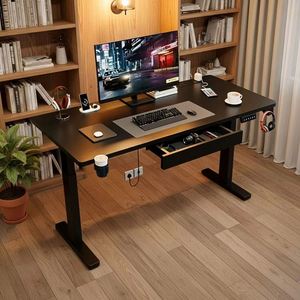 Escritorio Eléctrico de Altura Ajustable con <span class=keywords><strong>Puerto</strong></span> USB, Escritorio para Trabajar de Pie o Sentado, para Oficina en Casa, Directo de Fábrica, Marco de Metal y Madera Sólida - Product Image 6