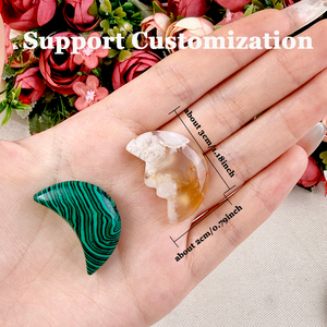 Cristales de Alta Calidad de Múltiples Materiales: Ópalo Rosa, <span class=keywords><strong>Obsidiana</strong></span> Roja, Malaquita, Ágata Floral y Cristal Tallado en Forma de Luna para Decoración - Product Image 5