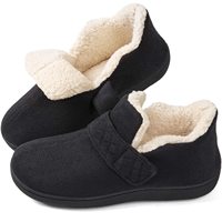 Chaussons ajustables en velours pour femmes avec doublure en polaire Sherpa, baskets d'intérieur et d'extérieur pour femmes