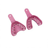 Plateau d'empreinte dentaire jetable jaune pour arcade supérieure, en plastique codé par couleur, pour alginate, vente en gros OEM