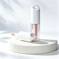 Tube de brillant à lèvres vide de 3,7 ml, en plastique ABS PETG, avec bouchon en forme de cœur, conteneur pour brillant à lèvres, logo personnalisé, flacon de brillant à lèvres cosmétique