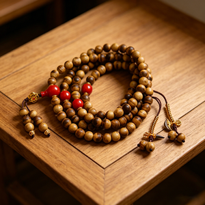 กำไลข้อมือไม้กฤษณาสำหรับผู้หญิง ขายส่ง งานถักมือสไตล์วินเทจ ประดับด้วยหินเจียรรูปกากบาท ลูกปัดแบบฟิกาโร่ สร้อยประคำสำหรับชาวพุทธ - Product Image 3