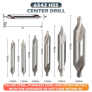 Juego de brocas de centro SUPAL de acero de alta velocidad de 60 grados tipo B con revestimiento de estaño OEM/ODM para torno - Product Image 2
