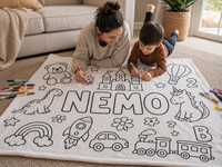 Couverture à colorier soi-même pour adultes, kit de couverture à personnaliser, kit en velours lavable et confortable, décoration d'intérieur - sans marqueurs acryliques