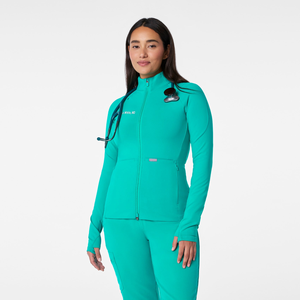 Giacca <span class=keywords><strong>Medica</strong></span> da Infermiera Personalizzata da Donna, Slim Fit, Sportiva, con Zip Intera, Traspirante, Taglia <span class=keywords><strong>XL</strong></span> - Product Image 1