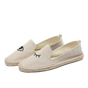Espadrilles de chanvre pour femmes chaussures en toile de paille coupe basse sans lacet respirant mode tendance semelle en caoutchouc pour la saison d'automne - Product Image 3