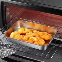 Ensemble de grilles de refroidissement en acier inoxydable robuste pour plaque à pâtisserie, facile à nettoyer, pour usage domestique en cuisine, plateau de cuisson carré pour four