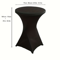 Housses de table cocktail noires personnalisables, housses de table cocktail rondes ajustées en spandex extensible, nappes de table haute, nappes de bar hautes
