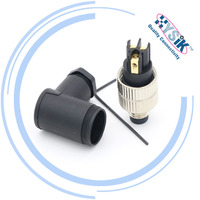 Conector de Sensor M8 de 3 y 4 Pines, Enchufe de Ensamblaje IP67, Conectores Angulares de 90 Grados Blindados a Prueba de Agua para Automatización