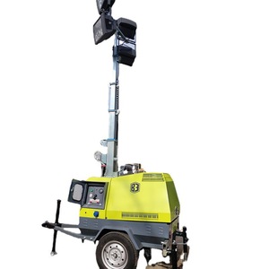 Mobile <b>Lighting</b> Tower 5 7 9 Meter Hand Push Trolley Led Emergency Outdoor <b>Light</b> AC Power Source Steel Base White <b>Light</b> - Product Image 4