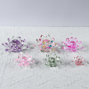 Honor of Crystal Figurines Wedding <strong>Party</strong> Decor Gifts Souvenir 80Mm <strong>Quartz</strong> Crystal Lotus Flower Crafts Glass Crystal Flower - Product Image 6