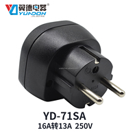 Adaptador de Enchufe de Latón YD-71SA 16A de la UE a Reino Unido, Tipo Schuko F a Tipo G con Obturador de Seguridad BS8546