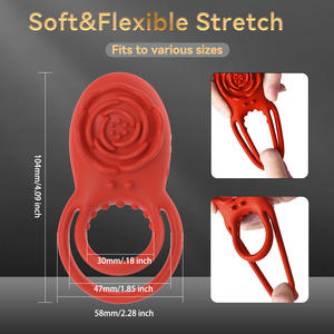 Fernbedienung Cockring mit 8 Vibrations modi und Klitoris Stimulator Sexspielzeug für Männer und Paare Hilft bei verzögerter Ejakulation - Product Image 6