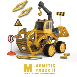 Jouets <span class=keywords><strong>de</strong></span> construction <span class=keywords><strong>de</strong></span> véhicules militaires à assembler magnétiquement, jouets magnétiques en plastique 3D pour enfants, cadeau - Product Image 3