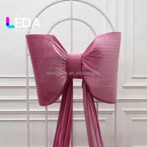 LEDA Toile de fond géante de scène de mariage en velours rose, décoration en forme de nœud géant, tissu disponible en toutes les couleurs, arche d'événement pour cérémonie de fête - Product Image 2