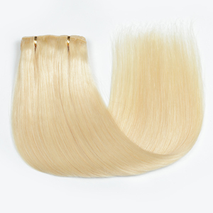 Extensioni per <span class=keywords><strong>capelli</strong></span> a clip senza cuciture, <span class=keywords><strong>7</strong></span> pezzi, 120g, <span class=keywords><strong>colore</strong></span> biondo, 100% <span class=keywords><strong>capelli</strong></span> cinesi, grado 10A 12A, pronte per la spedizione, a doppia tessitura. - Product Image 2