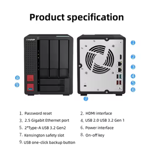 QNAP TS-564หน่วยความจำ transfile ภาพยนตร์4K 8G quad-core 2.9GHz CPU 5-Bay พอร์ตเครือข่ายแบบ dual 2.5GbE NAS Storage QNAP NAS - Product Image 4