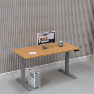 Venta al por mayor de muebles de patas rectangulares personalizadas mesa de ordenador de pie eléctrica de diseño moderno con motor dual - Product Image 5