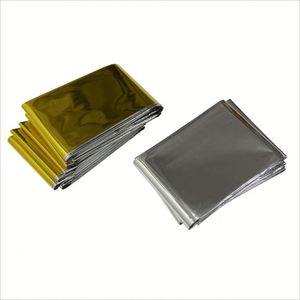 Couverture Thermique d'Urgence en Aluminium et Mylar Léger : Imperméable, Réfléchissante à la Chaleur, Idéale pour la Survie et l'Utilisation en Extérieur, Logo Personnalisé - Product Image 1