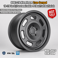 Jantes de roue en alliage d'aluminium GY 6061-T6 sur mesure, forgées, gris mat rétro, 17-24 pouces, 5x127, 6x139.7, 5x150, Wrangler, Raptor, Hilux