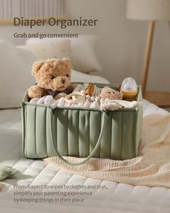 Organizer per Pannolini, Cesto Portatile per Neonati, Contenitore per Essenziali da Asilo Nido, Organizer per Fasciatoio e Auto - Product Image 4