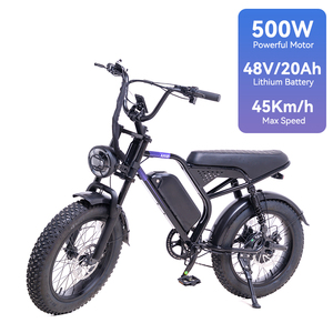 Vélo de montagne électrique tout-terrain, 48V500W, sept vitesses, pneus larges, absorption des chocs, batterie au lithium, feux avant et arrière - Product Image 2