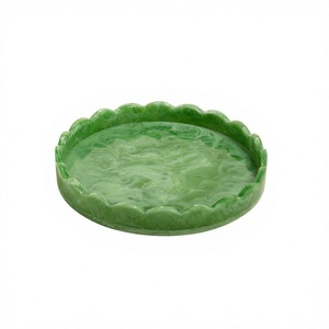 Bandeja de servir con cuentas de resina epoxi, madera natural y ondas oceánicas, bandeja de resina epoxi hecha a mano con logotipo personalizado para decoración de mesa, etc. - Product Image 1