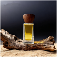 Botol Parfum Kosong Mewah Custom Pabrik, Semprotan 30 Ml 50ml 100ml, Botol Kaca Persegi Dasar Tebal, Tutup Kayu, Sablon