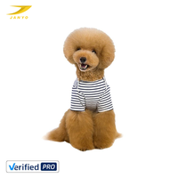 T-shirt rayé respirant pour chien, en coton doux, prix d'usine, vêtements décontractés d'été pour animaux de compagnie avec poche mignonne