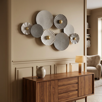 Décoration murale en bois et métal, style campagnard, accent décoratif pour la maison, 82,55*5,08*43,82CM, décoration murale en bois noir pour le salon