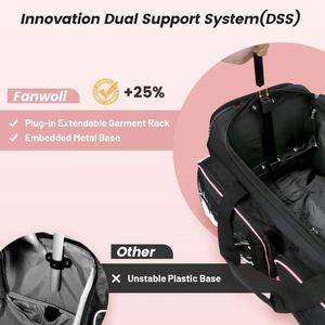 Échantillon Gratuit Sac de Voyage Rose Personnalisé pour Chaussures de Danse et de Ballet avec Tringle Porte-Vêtements et Roulettes - Product Image 6