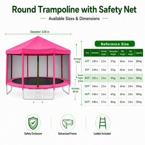 <span class=keywords><strong>Trampoline</strong></span> d'extérieur rose personnalisé avec logo, <span class=keywords><strong>8</strong></span>-15 pieds, avec <span class=keywords><strong>filet</strong></span> de sécurité et tente, capacité de charge de 550 kg, <span class=keywords><strong>trampoline</strong></span> de jardin - Product Image 3