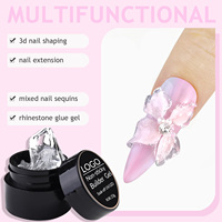 Gel UV de construction solide naturel OEM ODM en pot, haute brillance, anti-adhésif, pour extension d'ongles, moulage 3D et sculpture, facile à dissoudre en 3-4.
